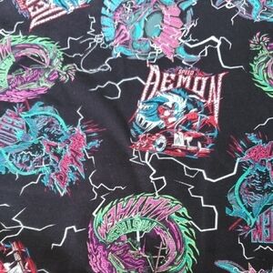 Disney Villians URSULA FABRIC 46 X 44  RARE with Neon Colors